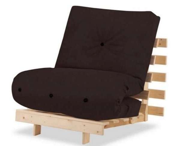Metro Pine Wooden Single Futon Set, Brown