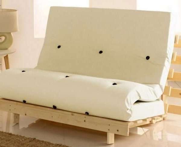 Metro Pine Wooden Double Futon Set, Cream