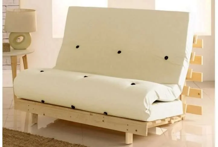 Metro Pine Wooden Double Futon Set Cream Absolute Home