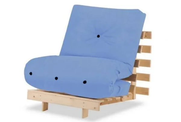 Metro pine wooden single futon set, lilac