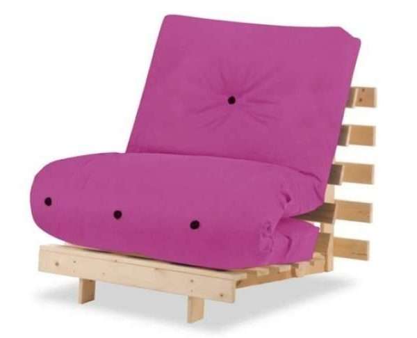 Metro Pine Wooden Single Futon Set, Pink