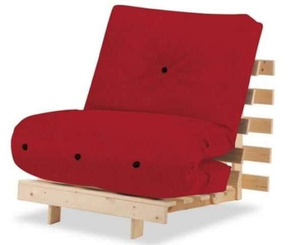 Metro Pine Wooden Single Futon Set, Red