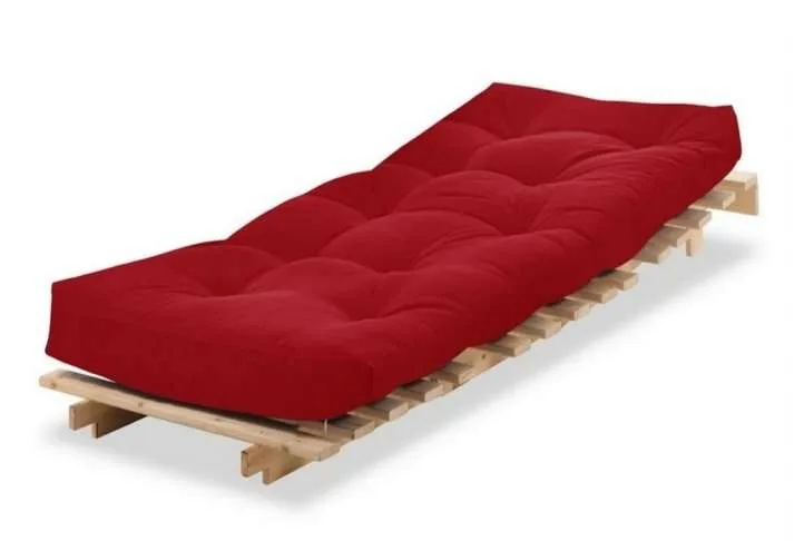 Metro Pine Wooden Single Futon Set Red Absolute Home
