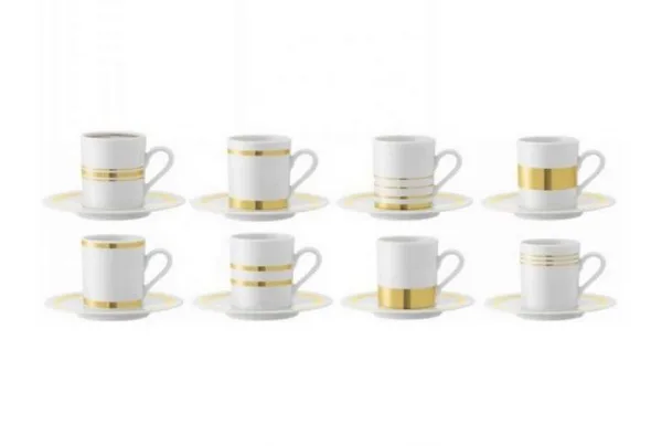 Deco espresso cup & saucer x 8