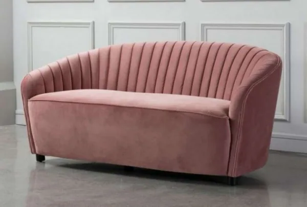 Alice two seat velvet sofa, blush pink