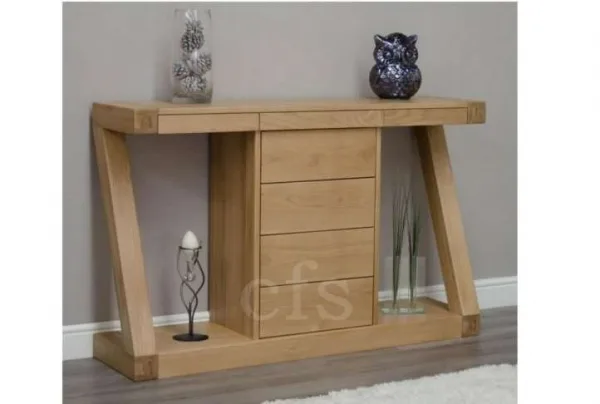Homestyle gb z oak designer console table with drawers