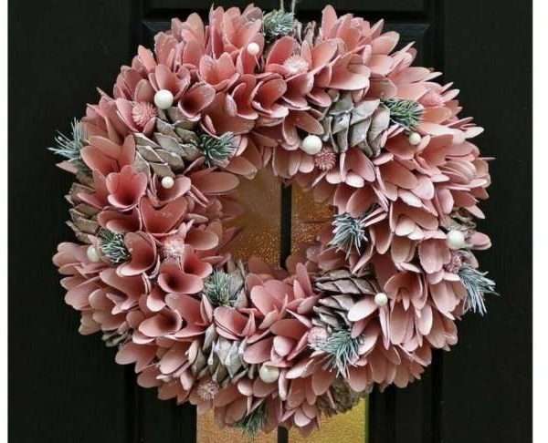 Pink Everlasting Autumnal Wreath