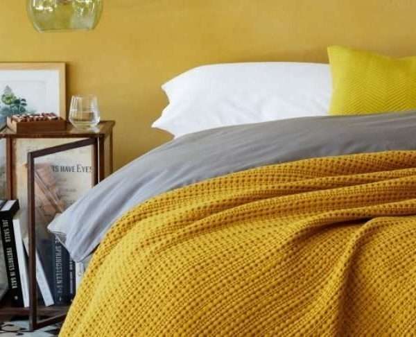 Alternative view of Anadia Bedspread in Mustard, Various Sizes