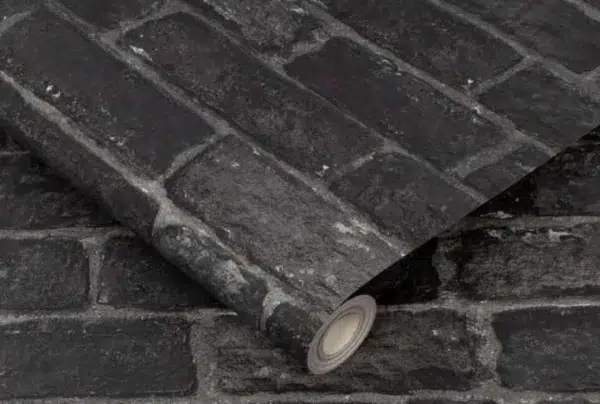 House brick wallpaper, charcoal, 53 metres long