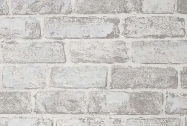 Fresco brick wallpaper, white, 53 metres long