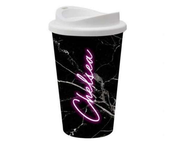 Personalised Reusable Neon Coffee Cup