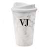 Personalised Reusable White Marble Coffee Cup