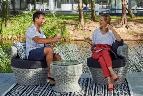 Stacking resin outdoor side table discount
