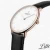 Native Rose Gold, White Dial, 32mm Black Leather Watch