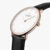 Native Rose Gold, White Dial, 40mm Black Leather Watch