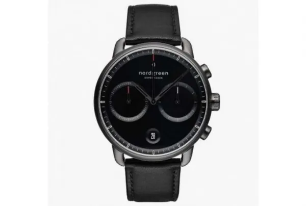 Pioneer black dial, 32mm gun metal watch