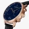 Pioneer Navy Blue Dial, 32mm Rose Gold Watch