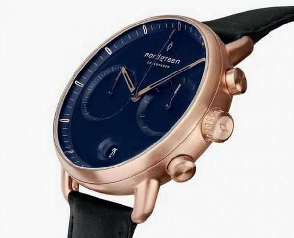 Pioneer Navy Blue Dial, 32mm Rose Gold Watch