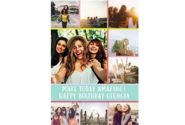 Personalised birthday card with 9 photos