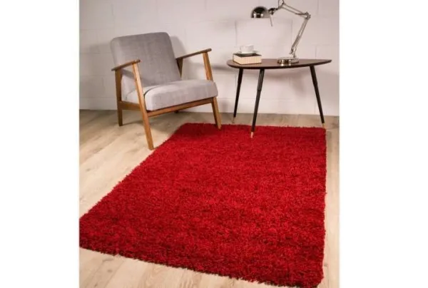 Wine red shaggy rug, vancouver, various sizes