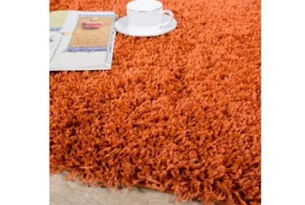 Terracotta orange shaggy rug, vancouver, various sizes
