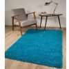 Teal Blue Shaggy Rug, Vancouver, Various Sizes