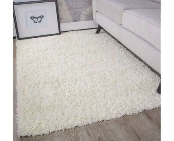 Cream Shaggy Rug, Vancouver, Various Sizes