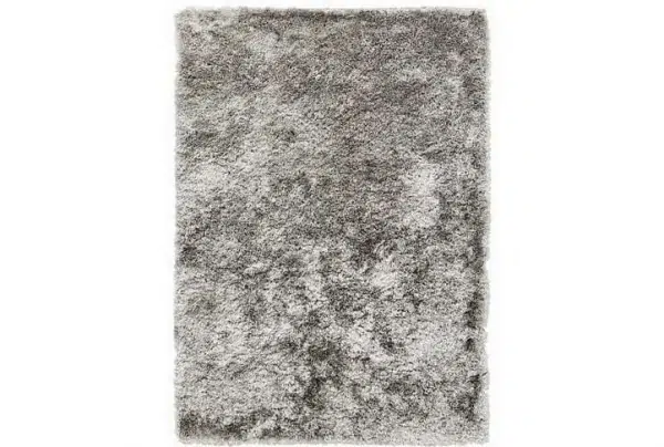 Shimmer thick pile shaggy rug, silver