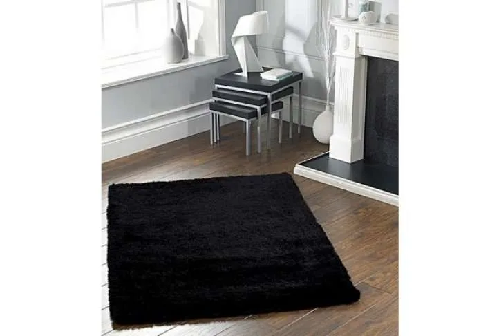 Shimmer thick pile shaggy rug, black Shimmer thick pile shaggy rug, black - image 3