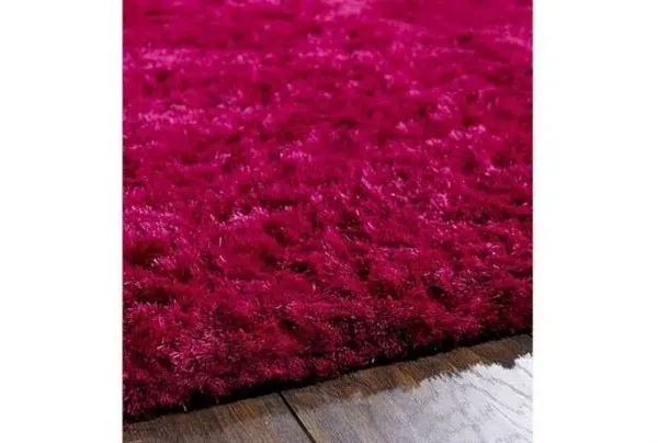 Shimmer thick pile shaggy rug, pink