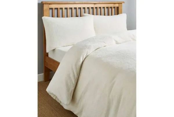 Supersoft cuddle fleece duvet set, cream