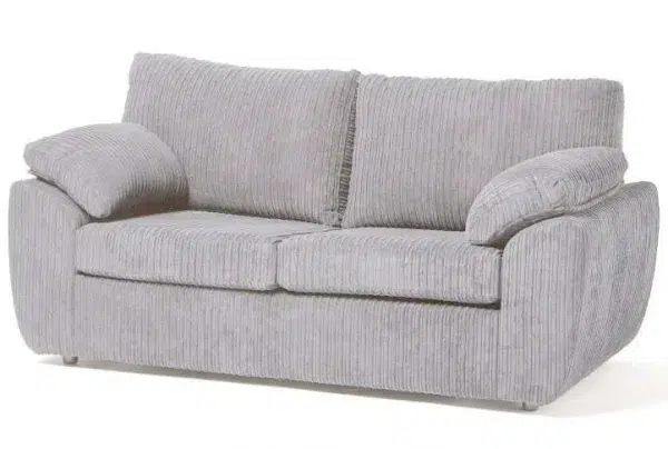 2 seater keswick sofabed fabric with large arms, silver