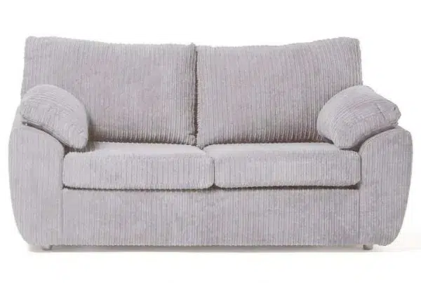 2 seater keswick sofabed fabric with large arms, silver