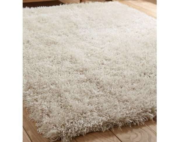Boston Shag Pile Rug, Various Sizes, White