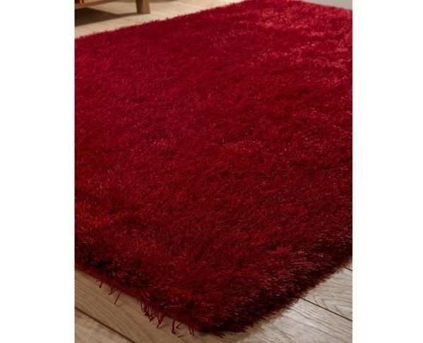 Boston Shag Pile Rug, Various Sizes, Red