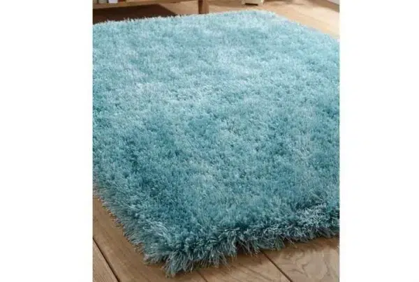 Boston shag pile rug, various sizes, duck egg blue