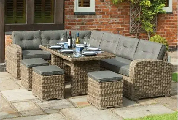 Rowlinson thornbury rattan garden corner dining set