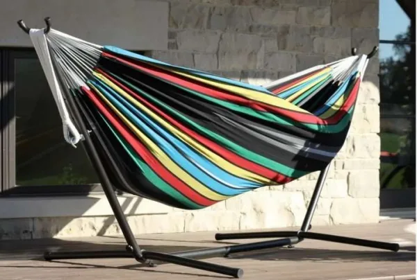 Double hammock with stand, cayo reef & black