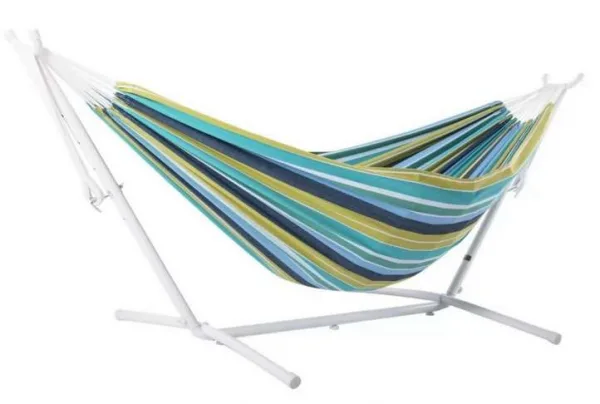 Double hammock with stand, cayo reef & white