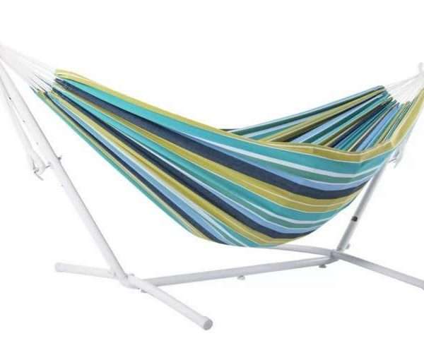 Double Hammock With Stand, Cayo Reef & White