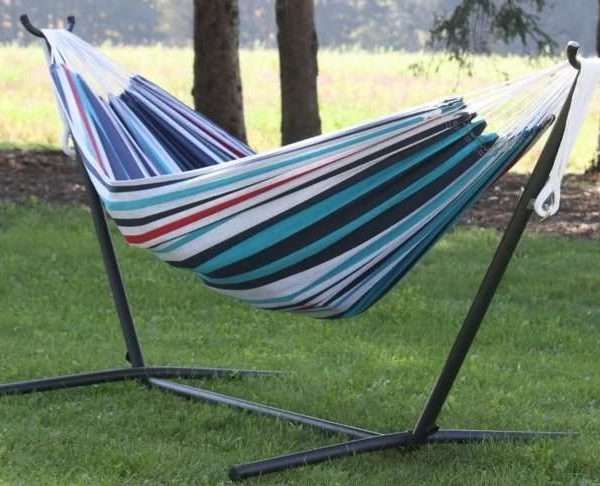 Alternative view of Double Hammock With Stand, Denim