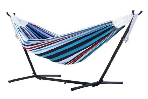 Double hammock with stand, denim