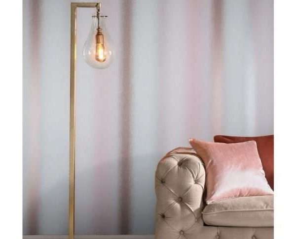 Wild Flower Stripe Blush Easy To Apply Wallpaper