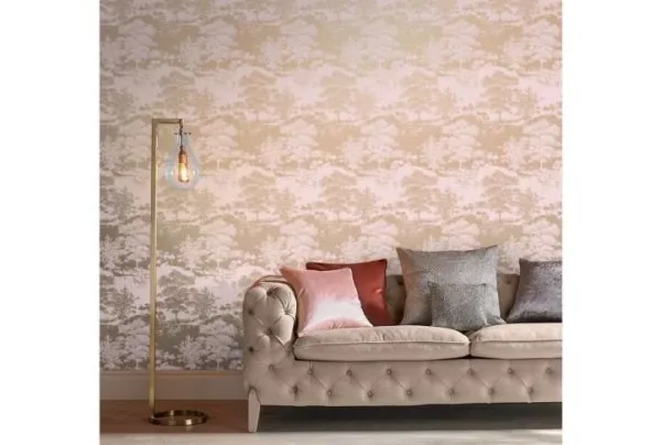 Meadow rose gold easy to apply wallpaper