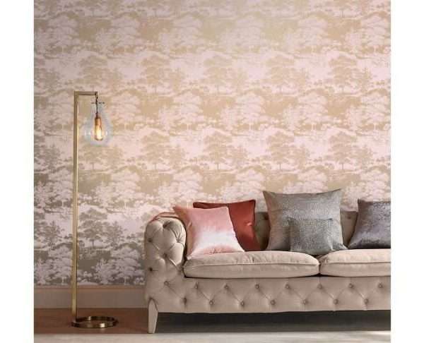 Meadow Rose Gold Easy To Apply Wallpaper