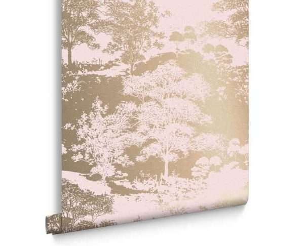 Meadow Rose Gold Easy To Apply Wallpaper