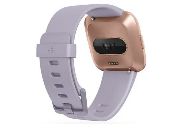 Fitbit versa smart fitness watch, periwinkle/rose gold