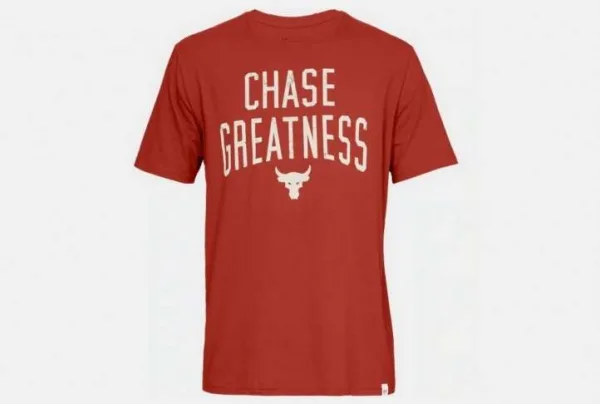 Ua x project rock chase greatness t-shirt, orange