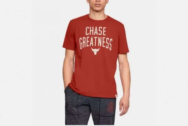 Ua x project rock chase greatness t-shirt, orange