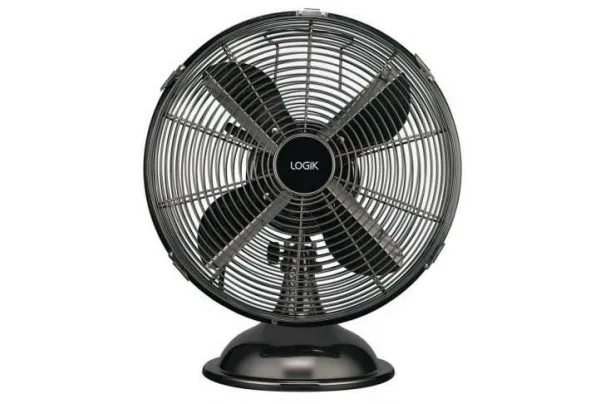 Logik l12dfgm17 12inch desk fan, gun metal grey